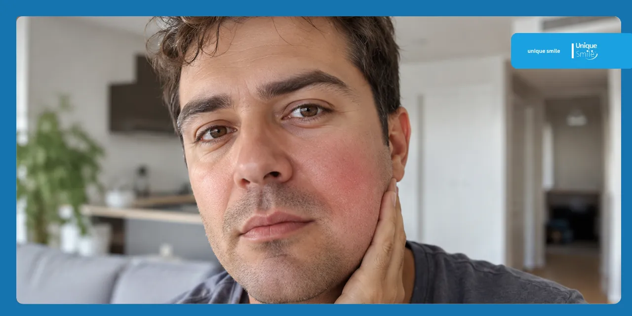 نمونه تورم طبیعی بعد از جراحی ایمپلنت